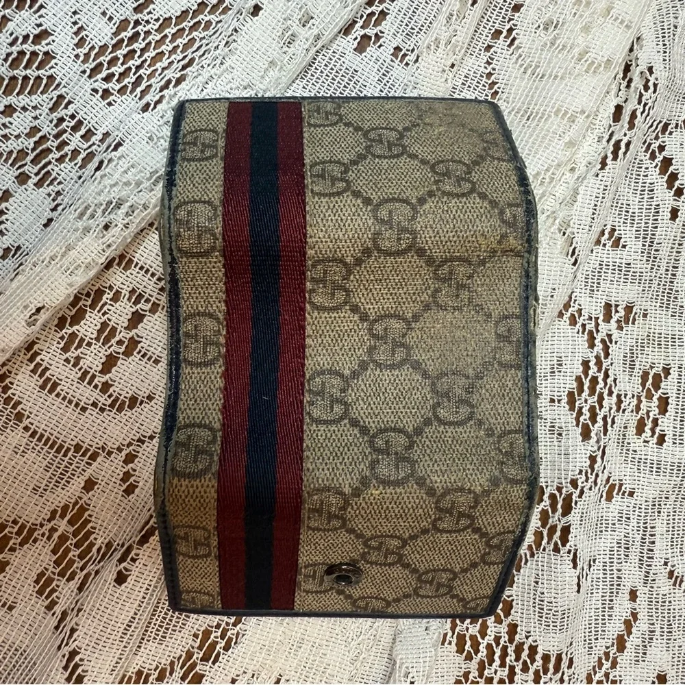 Gucci Navy Blue Sherry Line Key Holder - Picture 6 of 9